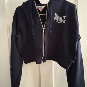 Lonsdale London Navy Blue Women's Cropped Hoodie